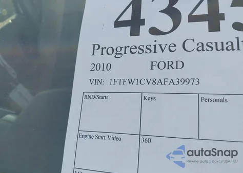 2010 Ford F-150 Platinum from USA, damaged, VIN 1FTFW1CV8AFA39973